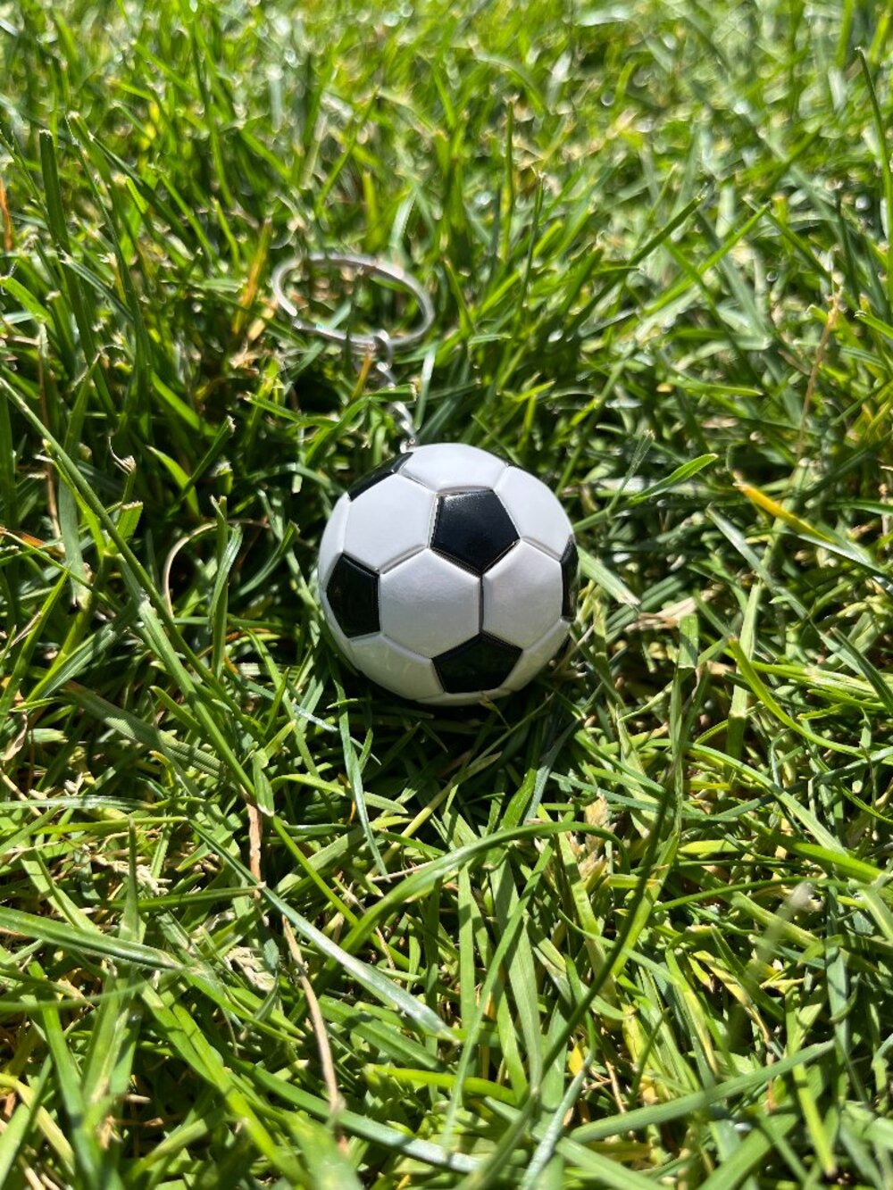3D Black & White Soccer Ball Keychain Football Keyring Backpack Charm